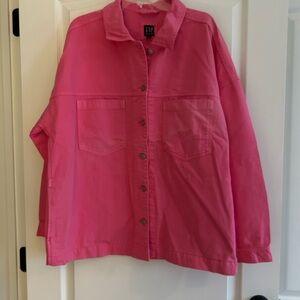NWT NEW Gap Pink Denim Jean Shirt Jacket XL